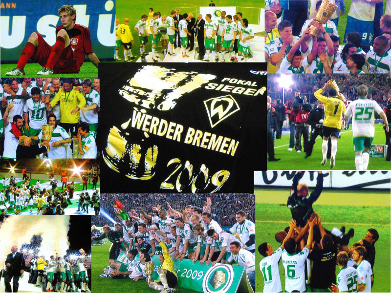 Bremen ist Pokalsieger 2009: Nach einem 1:0 Erfolg gegen Bayer Leverkusen in Berlin konnte die Mannschaft von Thomas Schaf das DFB Pokalfinale für sich entscheiden
